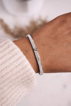 Online Bransoletka Stalowa z Cyrkoniami Srebrna Venus Bransoletki