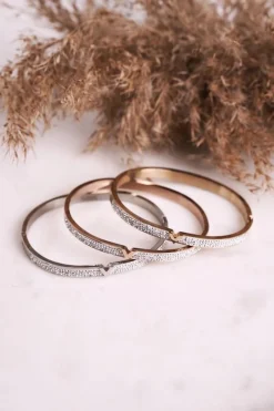 Sale Glam Chic Bransoletka Stalowa z Cyrkoniami Złota Venus