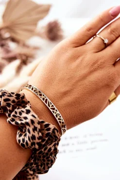 Outlet Bransoletka Stalowa Zapinana Złota Mannie Bransoletki