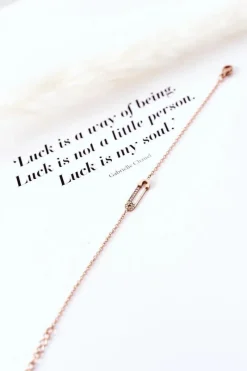 Bransoletki>Giorgio&Dario Bransoletka Z Agrafką I Cyrkoniami Różowe Złoto