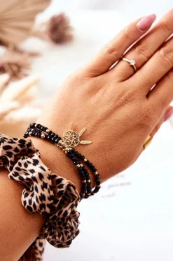 Bransoletki>Boto Bransoletka Z Zawieszką Łapacz Snów Czarno-Złota