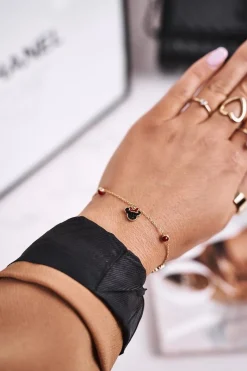 New Bransoletka z Zawieszkami Czerwone Cyrkonie Złota Minnie Bransoletki