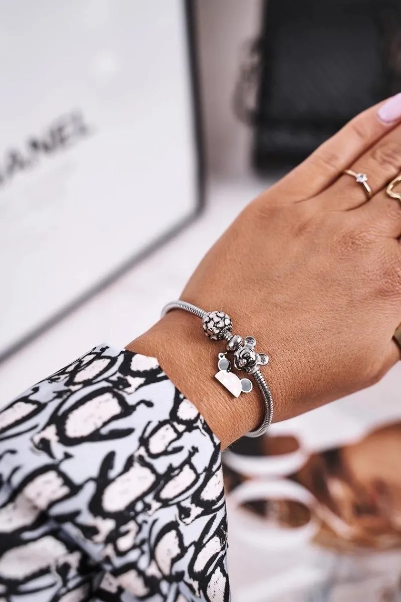 Bransoletki>Boto Bransoletka z Zawieszkami Charms Serduszka Srebrna Miki