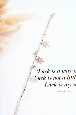 Bransoletki>Boto Bransoletka Zawieszki Liście Srebrne Mossali