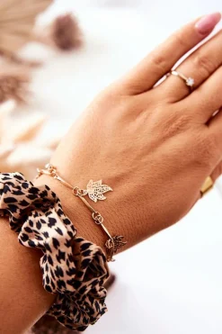 Bransoletki>Boto Bransoletka Zawieszki Liście Złote Mossali