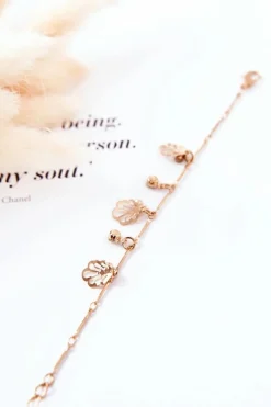 Clearance Bransoletka Zawieszki Listek Cyrkonie Złota Berolti Bransoletki