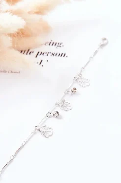 Best Boto Bransoletka Zawieszki Listek Cyrkonie Srebrna Berolti