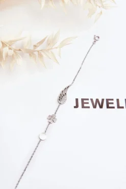 Bransoletka Ze Stali Nierdzewnej Skrzydło I Koniczyna Srebrna Bransoletki