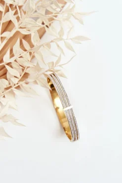 Glam Chic Bransoletka Ze Stali Nierdzewnej Z Cyrkoniami Złota