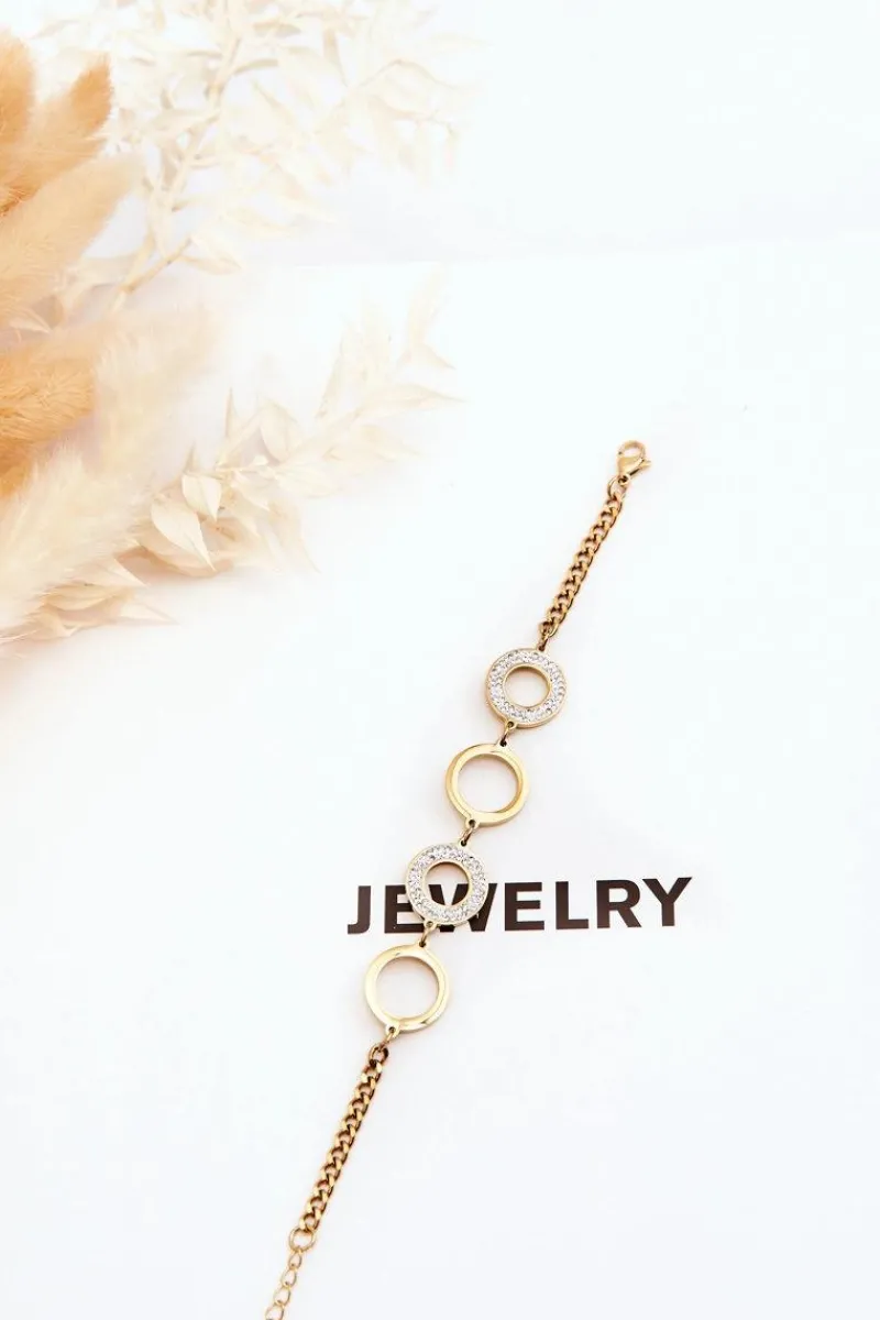 Best Glam Chic Bransoletka Ze Stali Nierdzewnej Z Kołami Złota