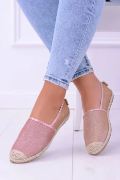 Czarne Espadryle>Boto Brokatowe Espadryle Lu Boo Różowe Złoto