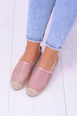 Czarne Espadryle>Boto Brokatowe Espadryle Lu Boo Różowe Złoto