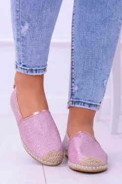 Czarne Espadryle></noscript>Boto Brokatowe Espadryle Lu Boo Różowe