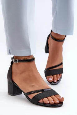 Sandały Na Słupku|Sandały Na Obcasie><noscript><img width=