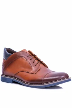 Botki Męskie>Boto Brązowe Botki Męskie Ocieplane Filcem Casual Hakuro