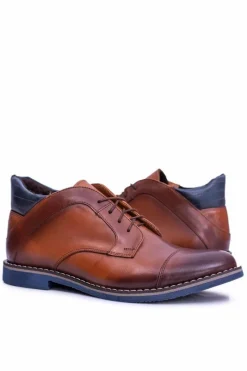 Botki Męskie>Boto Brązowe Botki Męskie Ocieplane Filcem Casual Hakuro