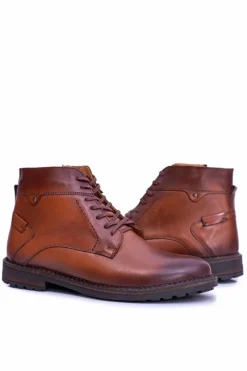 New Brązowe Botki Męskie Skórzane Ocieplane Trzewiki Devenor Męskie Botki Męskie