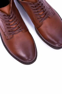 New Brązowe Botki Męskie Skórzane Ocieplane Trzewiki Devenor Męskie Botki Męskie