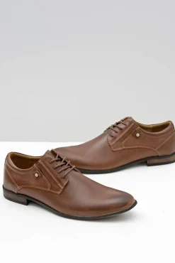 Online Brązowe Skórzane Eleganckie Półbuty Massimiliano Męskie Półbuty Eleganckie