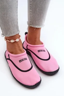 Discount Buty Do Wody Damskie Różowe Big Star NN274A800 Damskie Trampki Damskie Slip-On