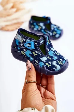 Chłopięce>BEFADO Buty Papcie Dinozaury 110P448 Granatowe