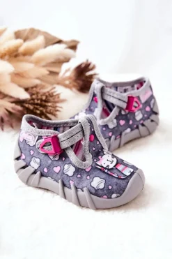 New BEFADO Buty Papcie Kotki 110P326 Szare