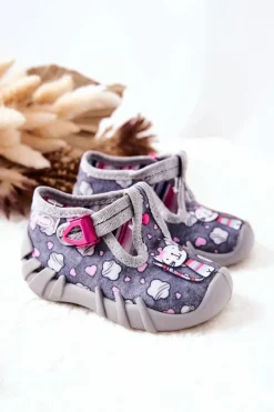New BEFADO Buty Papcie Kotki 110P326 Szare