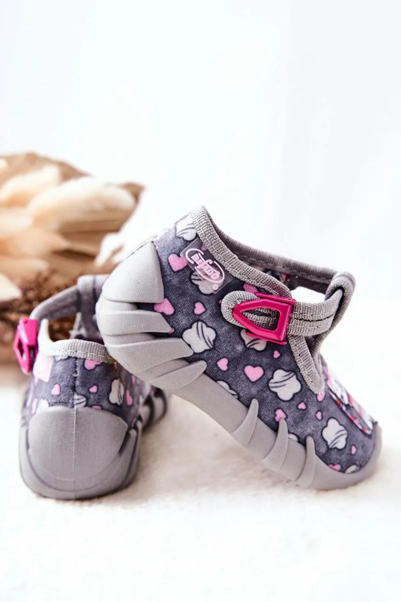 New BEFADO Buty Papcie Kotki 110P326 Szare