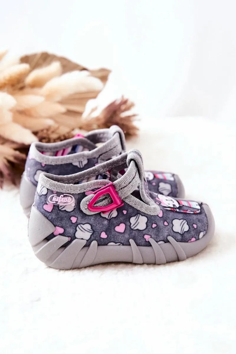New BEFADO Buty Papcie Kotki 110P326 Szare