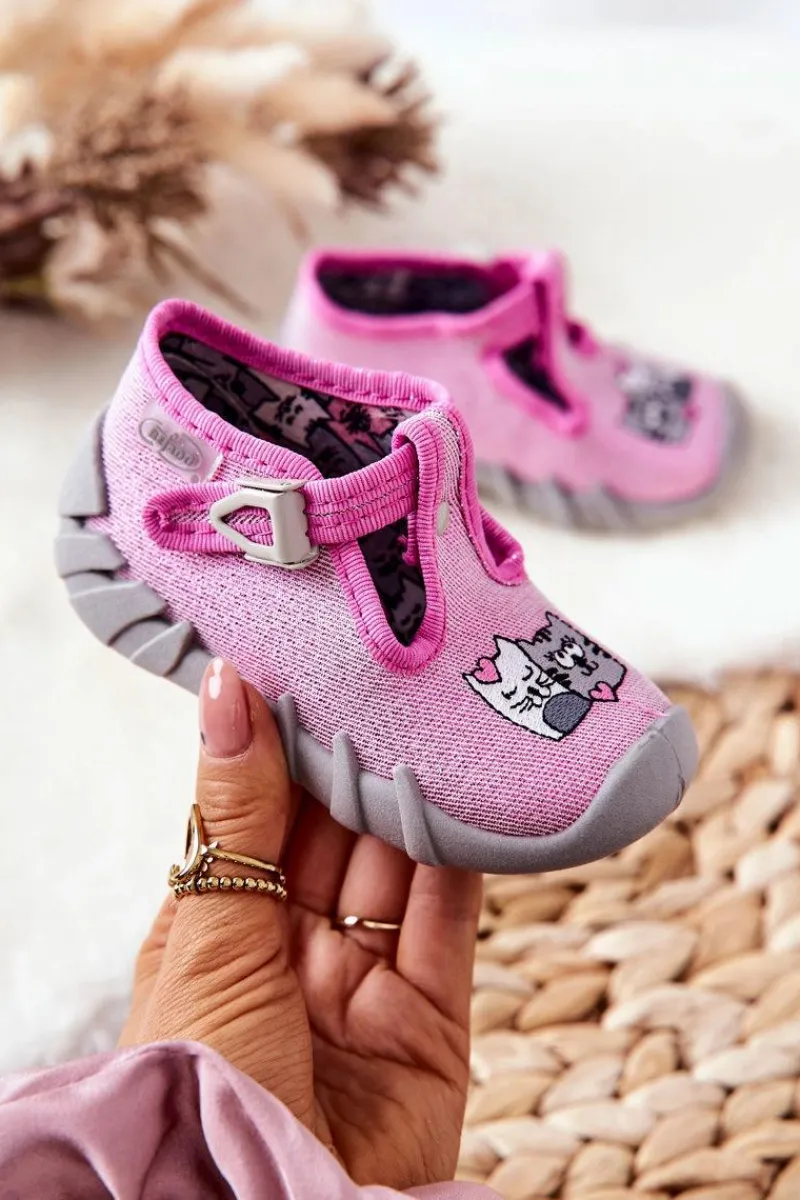 Hot BEFADO Buty Papcie Kotki 110P436 Różowe