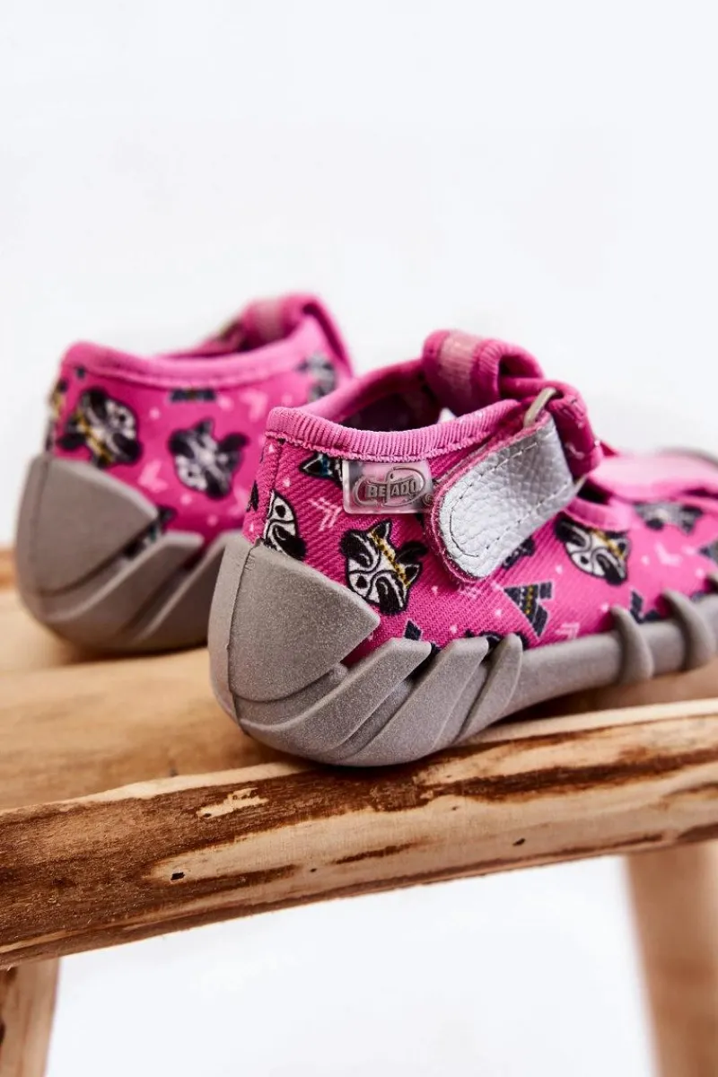 Clearance Buty Papcie Na Rzep 190P102 Różowe Dzieci Dziewczęce