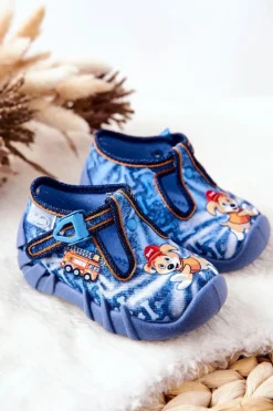 New BEFADO Buty Papcie Piesek I Straż 110P354 Niebieskie