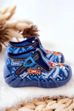 New BEFADO Buty Papcie Piesek I Straż 110P354 Niebieskie