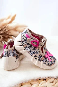 Discount BEFADO Buty Papcie Sarenki Z Kokardką 110P437 Beżowe