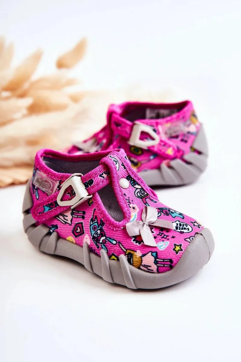 Dziewczęce>BEFADO Buty Papcie Supergirl Z Kokardką 110P457 Różowo-Szare