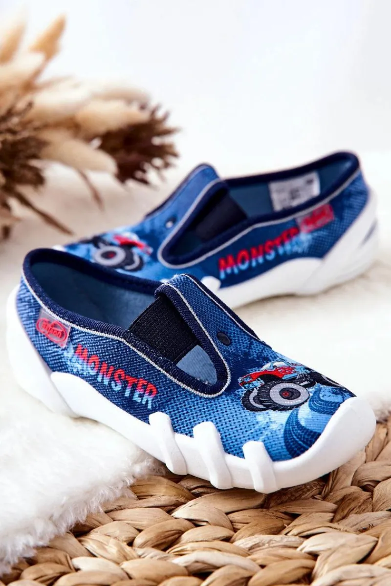 Outlet BEFADO Buty Papcie Wsuwane 290X217 Niebieskie