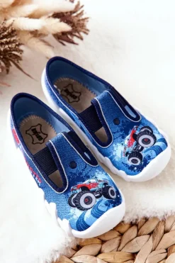 Outlet BEFADO Buty Papcie Wsuwane 290X217 Niebieskie