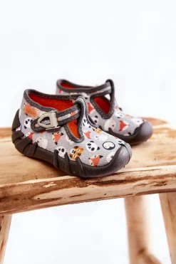 Online BEFADO Buty Papcie Zwierzątka 110P460 Szare