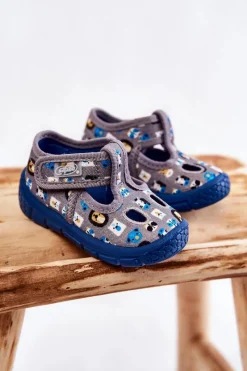 Chłopięce>BEFADO Buty Papcie Zwierzątka 533P020 Szare