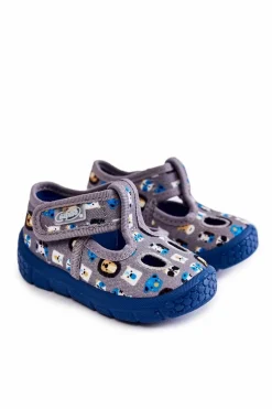Chłopięce>BEFADO Buty Papcie Zwierzątka 533P020 Szare