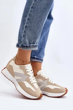 Buty Sportowe Na Platformie|Sneakersy Damskie>Boto Buty Sportowe Damskie Beżowe Chloette