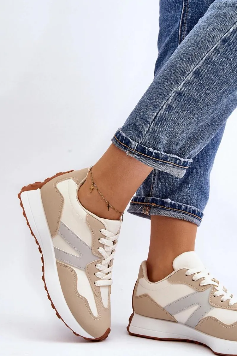 Buty Sportowe Na Platformie|Sneakersy Damskie>Boto Buty Sportowe Damskie Beżowe Chloette