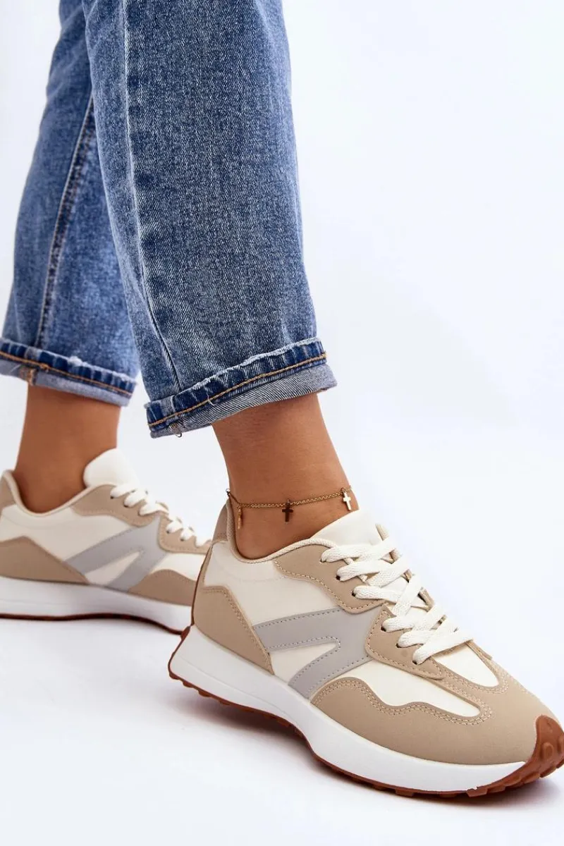 Buty Sportowe Na Platformie|Sneakersy Damskie>Boto Buty Sportowe Damskie Beżowe Chloette