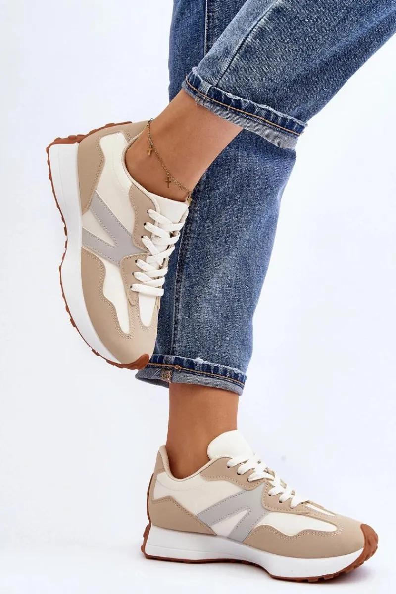 Buty Sportowe Na Platformie|Sneakersy Damskie>Boto Buty Sportowe Damskie Beżowe Chloette