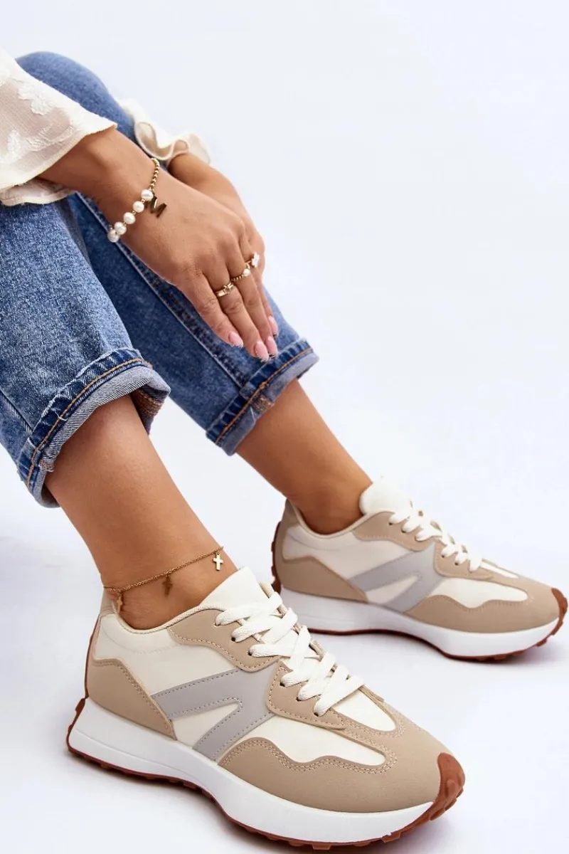 Buty Sportowe Na Platformie|Sneakersy Damskie>Boto Buty Sportowe Damskie Beżowe Chloette