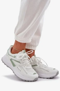 Hot Big Star Shoes Buty Sportowe Damskie Big Star NN274A095 HI-POLY SYSTEM Biało-Zielone Biały