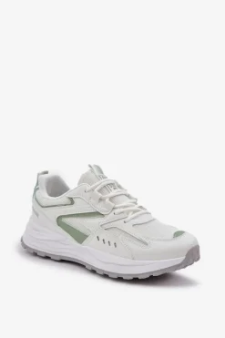 Hot Big Star Shoes Buty Sportowe Damskie Big Star NN274A095 HI-POLY SYSTEM Biało-Zielone Biały