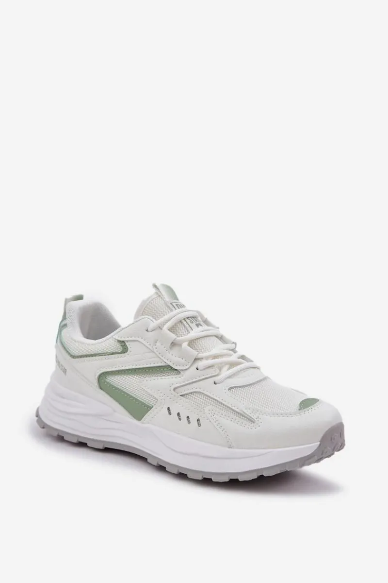 Hot Big Star Shoes Buty Sportowe Damskie Big Star NN274A095 HI-POLY SYSTEM Biało-Zielone Biały