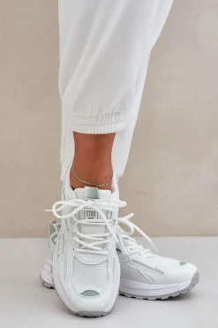 Hot Big Star Shoes Buty Sportowe Damskie Big Star NN274A095 HI-POLY SYSTEM Biało-Zielone Biały