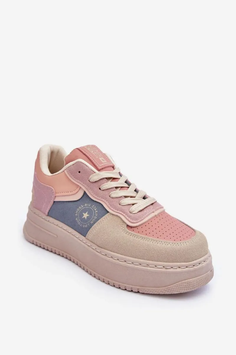 Online Buty Sportowe Damskie Big Star MM274233 Różowo-Beżowe Damskie Buty Sportowe Big Star|Sneakersy Damskie